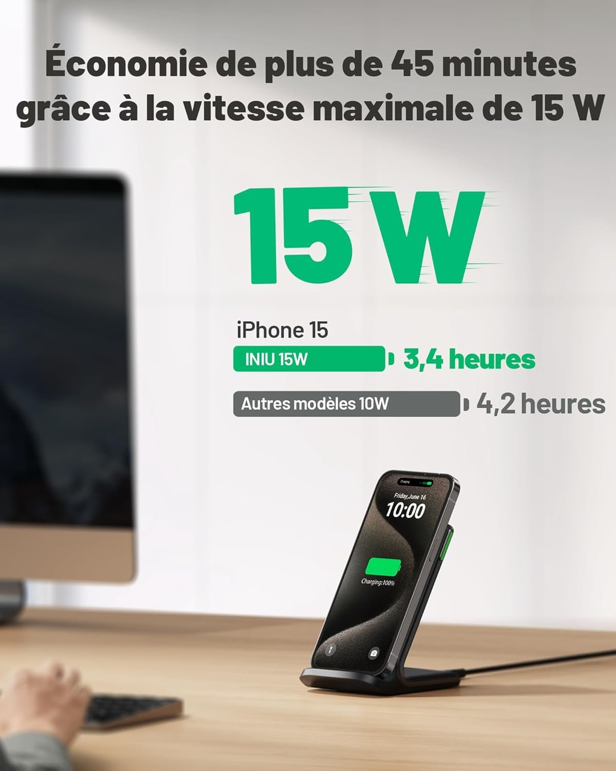 INIU Chargeur Induction Stand